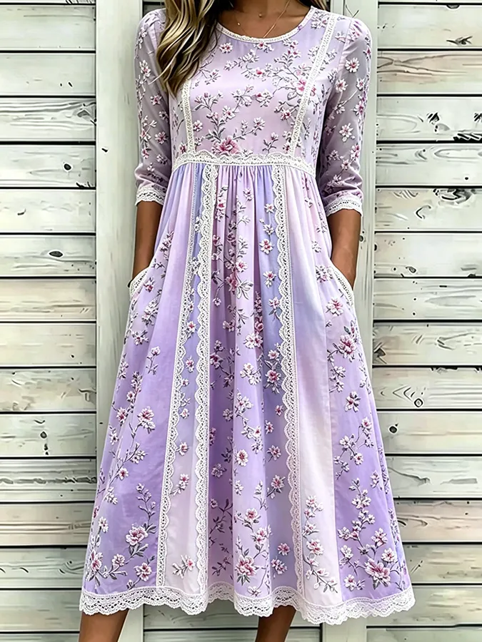 Women'S  Floral Printed Casual Dress