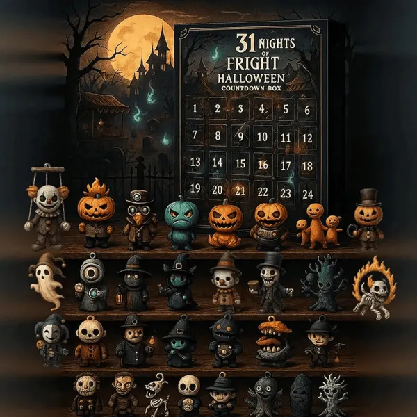 31 Nights of Fright Halloween Countdown Box with Figurines