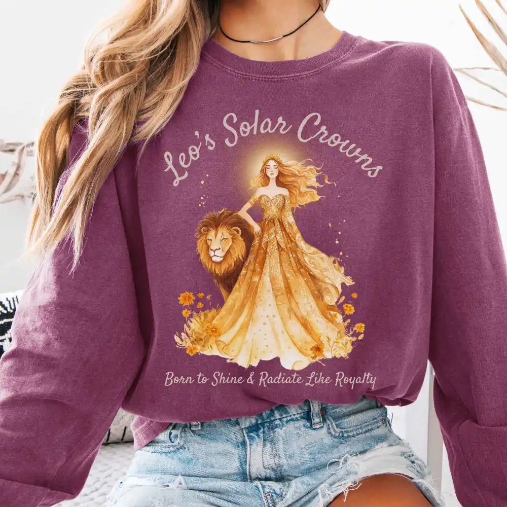 Leo's Solar Crowns Zodiac Long Sleeve Tee