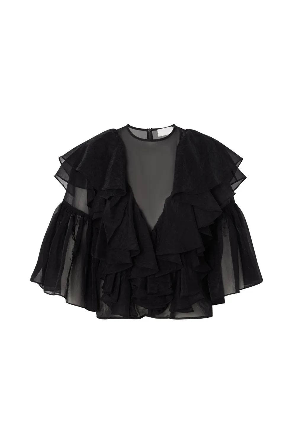 Sheer Ruffled Chiffon Blouse