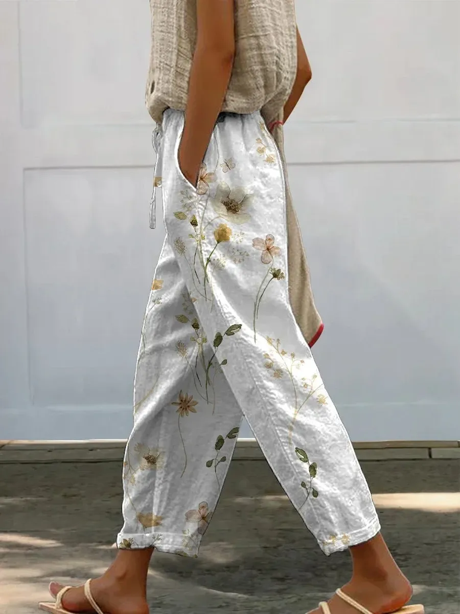 Women'S Floral Pants, Casual Pants