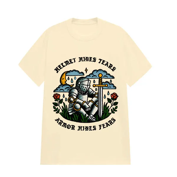 Helmet Hides Tears Armor Hides Fear Printed Tee​