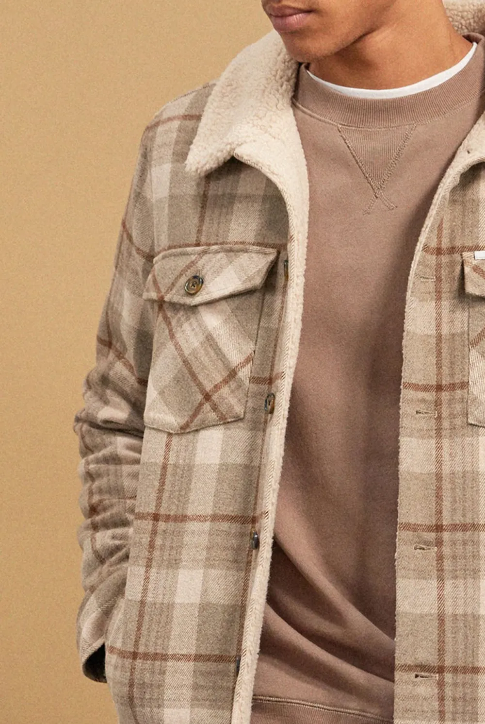 Checkered Plaid Jacket with Collar