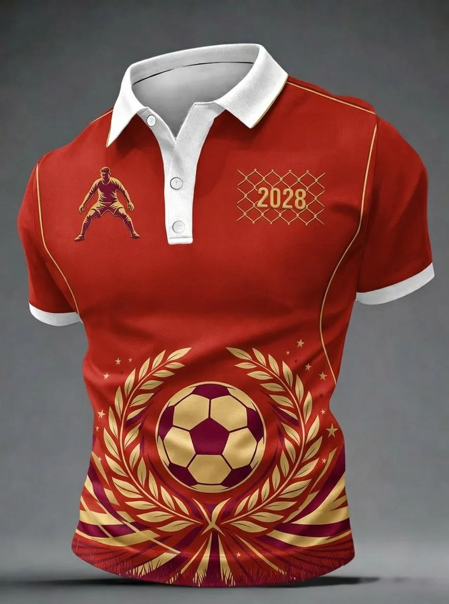 Men's Soccer Fan 2028 Goalkeeper Laurel Printed Polo Shirt