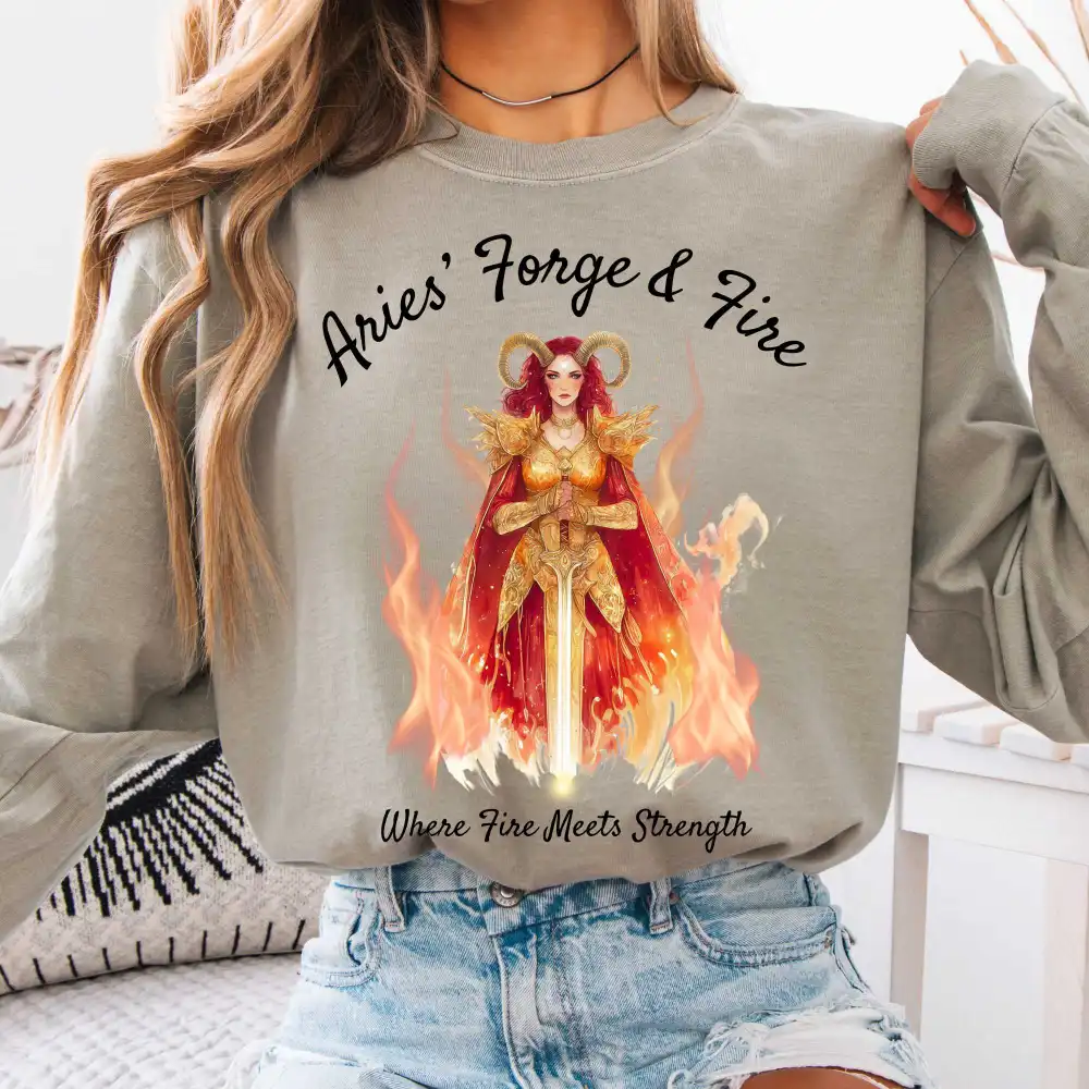 Aries' Forge & Fire Zodiac Long Sleeve Tee