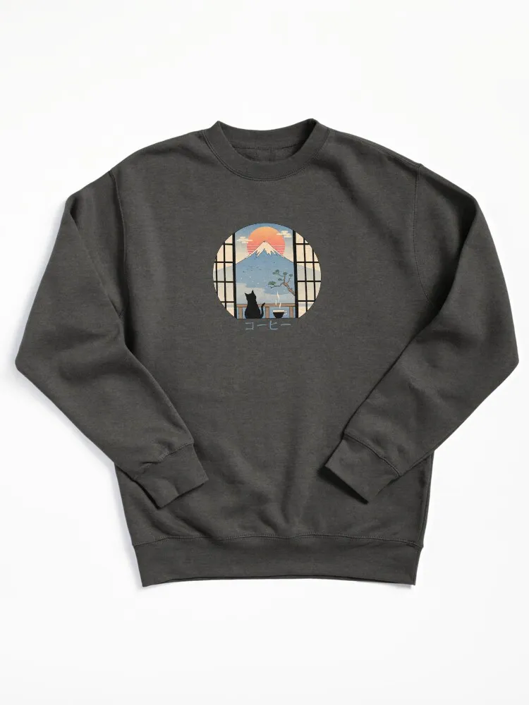 Coffee Cat Pullover Sweatshirt