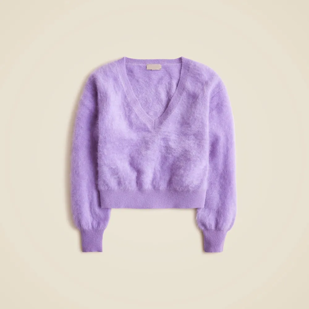 V-Neck Cashmere Cropped Sweaters