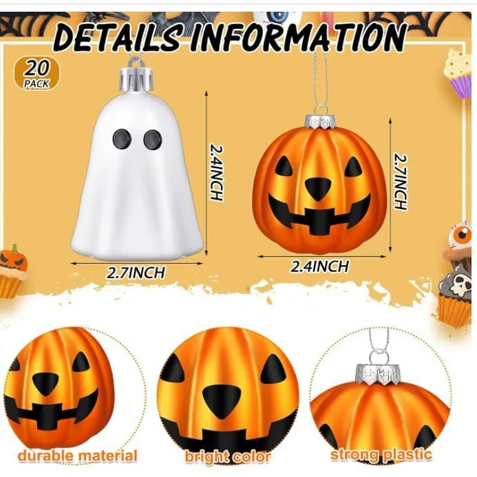 20Pcs Halloween Pumpkin Ghost Wooden Creative Home Wall Decor
