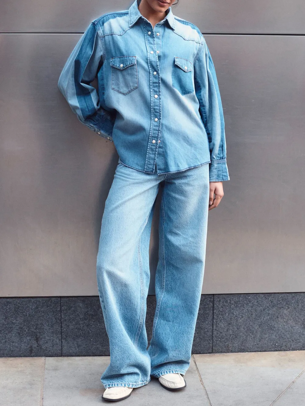 Loose Denim Casual Outing Office Shirt