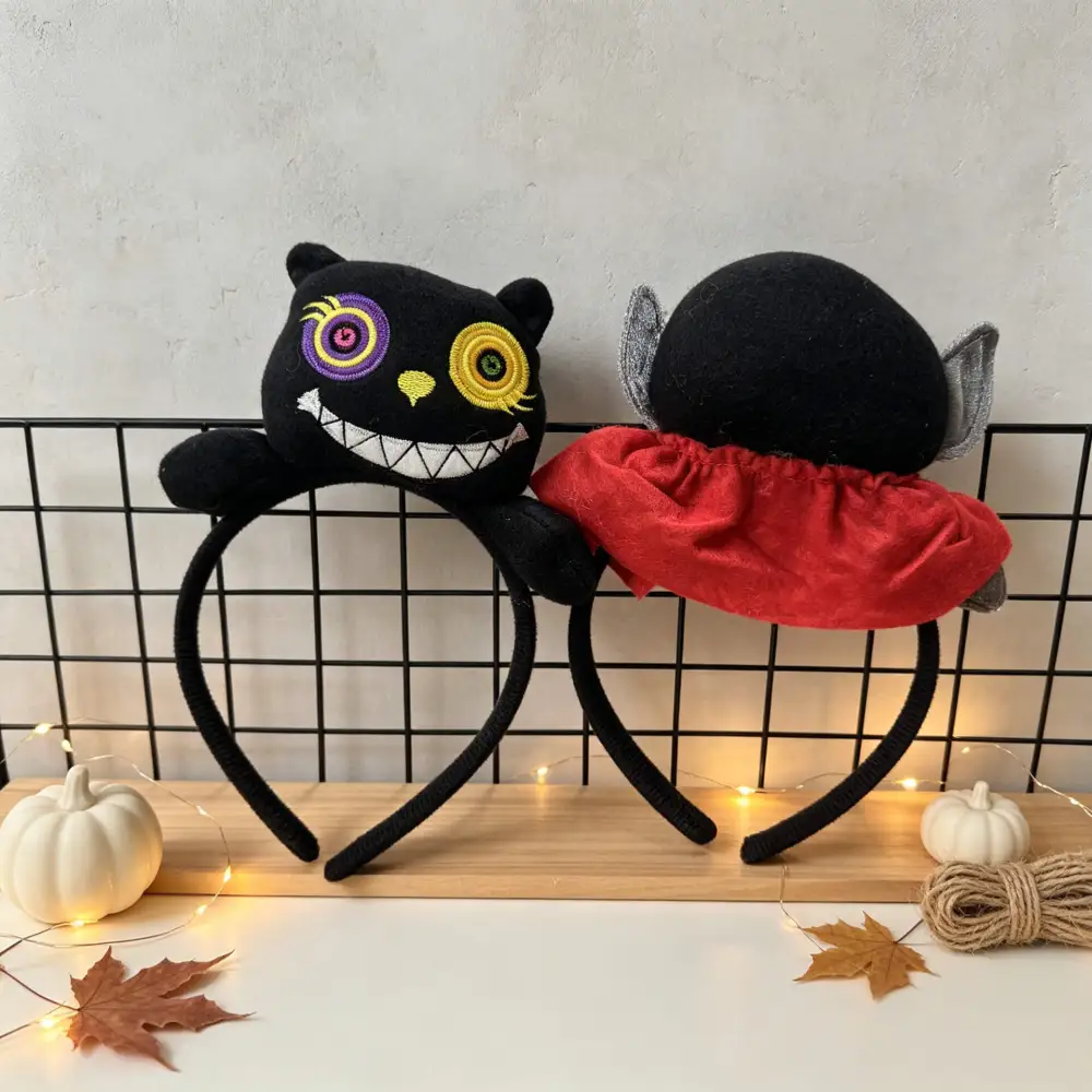 Halloween 3D Cartoon Plush Headband with Witch- Witch, Pumpkin, Vampire