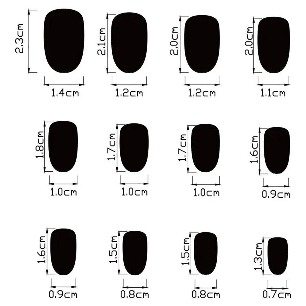 Nailhour 24Pcs Halloween Medium Oval Neon Ghost Press On Nails