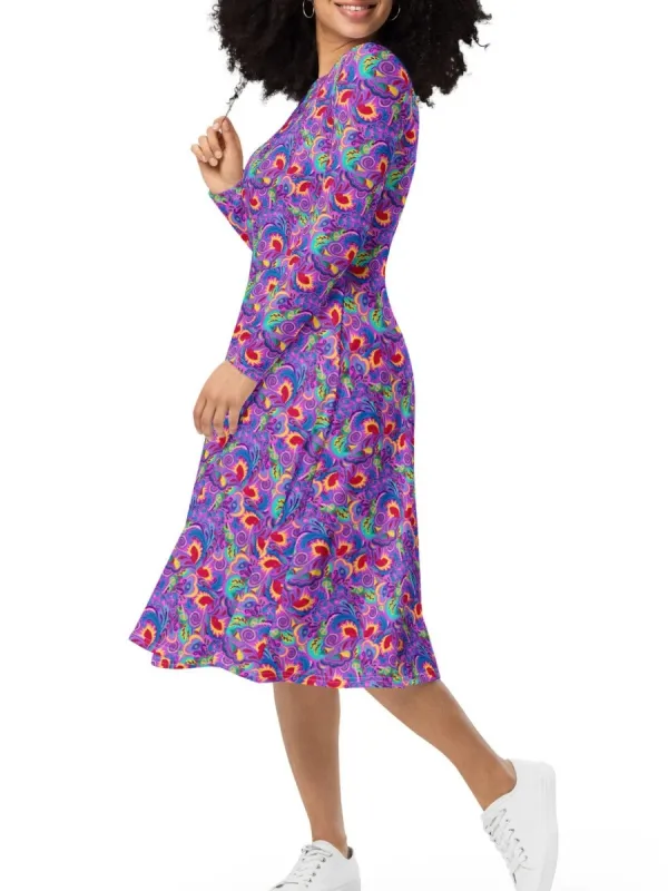 Retro Swirl Pocket Dress