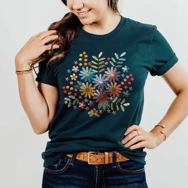 Vibrant Wildflower Meadow Art T-Shirt