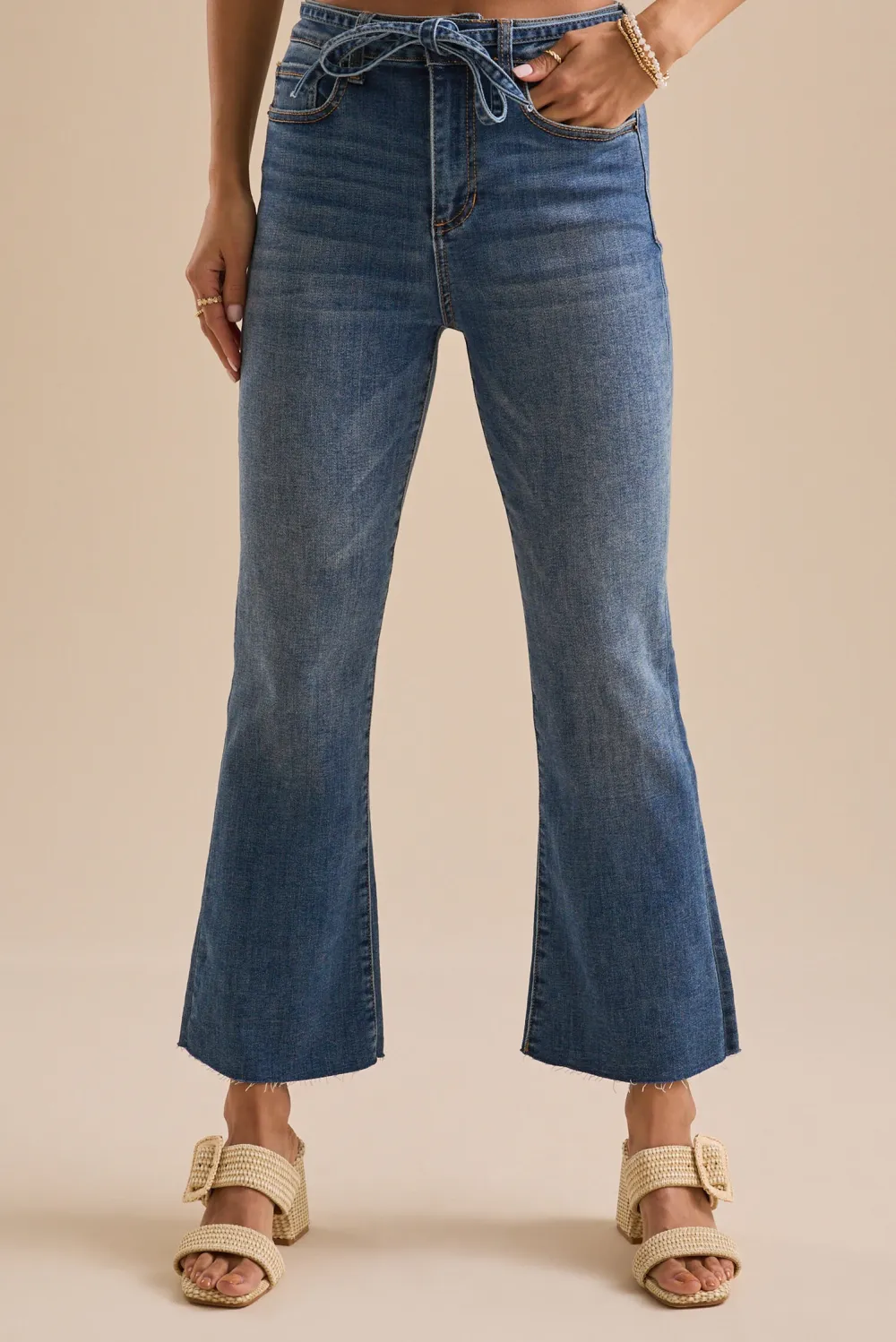 Tie Waist Crop Jeans