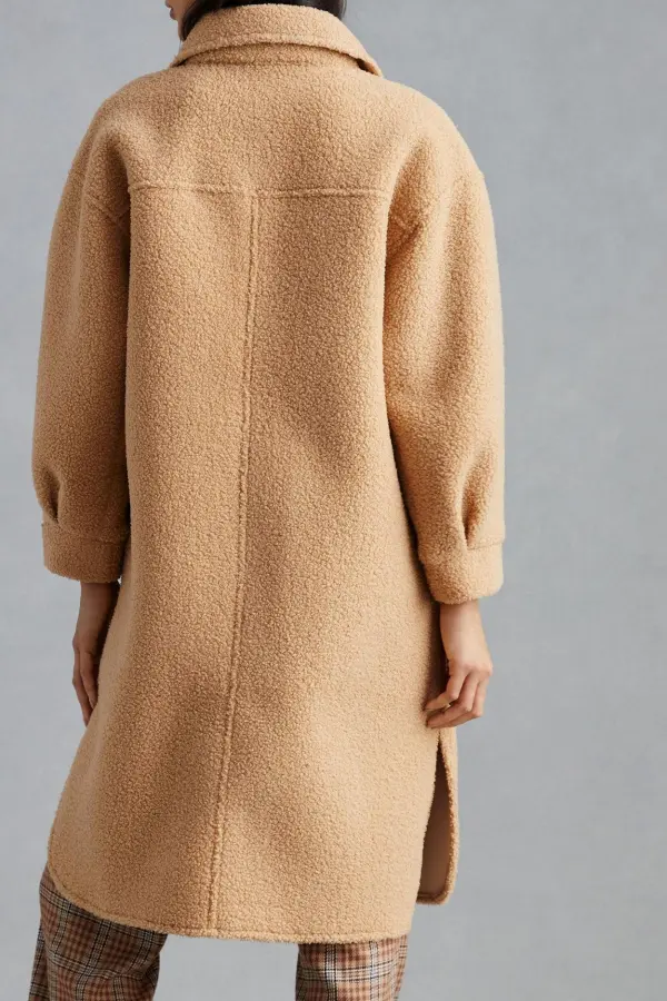 Beige Oversized Shirt Jacket