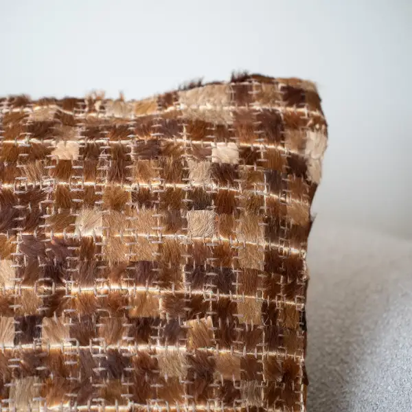 Leather Grid Cushion Cover