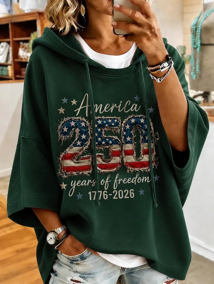 Women's America 250 Years of Freedom 1776-2026 Short Sleeve Hoodie