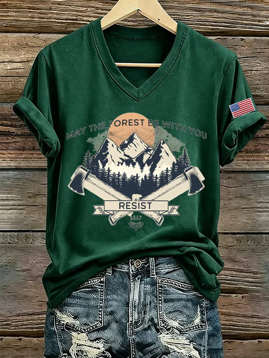 Women's Casual V-Neck Short Sleeve T-Shirt