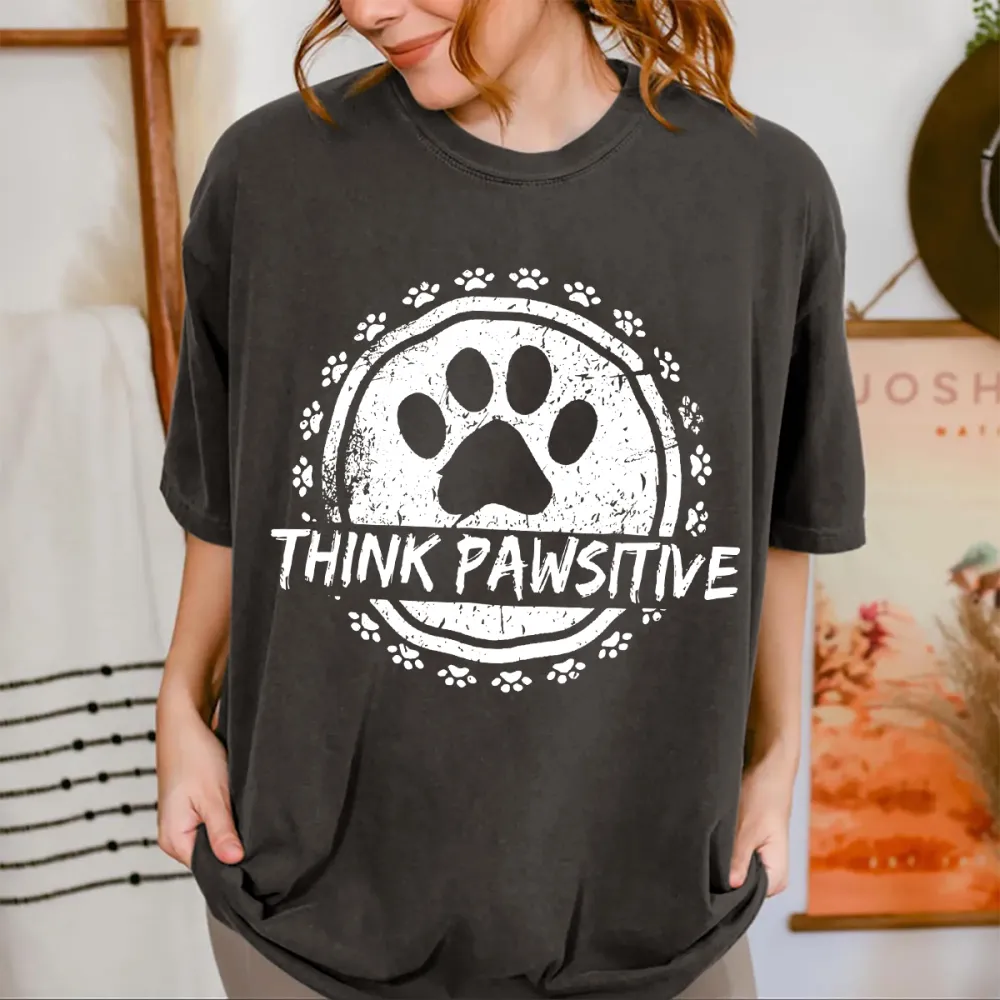 Circle Dog Paw Print T-Shirt