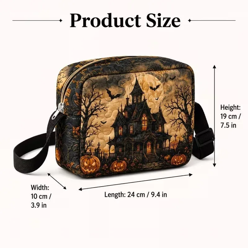 Women's Halloween Fashion Digital Print + Quilted Crossbody Bag