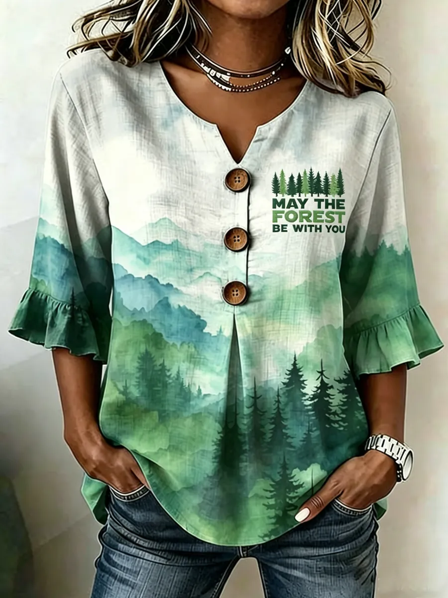 Women's May the Forest Be with You Printed T-shirt