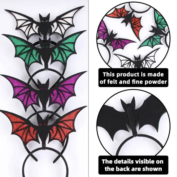 4 Pcs Halloween Bat Headband Party