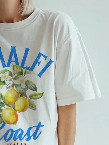Three Lemons Printed Short Sleeved T-Shirts
