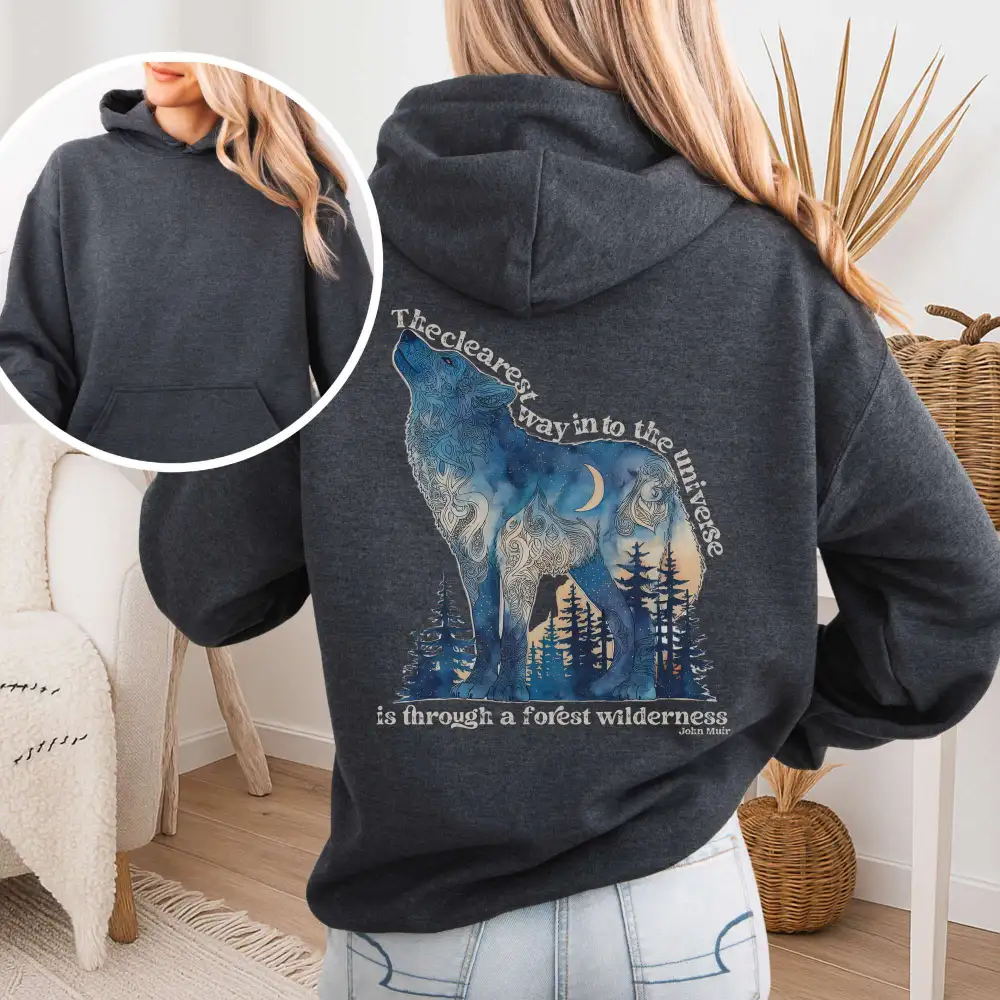 Forest Wilderness Wolf Hoodie