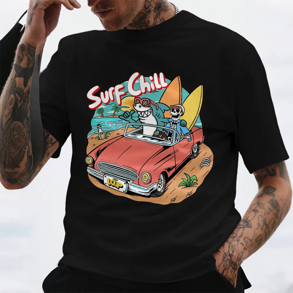 Surf Themed Graphic T-Shirt