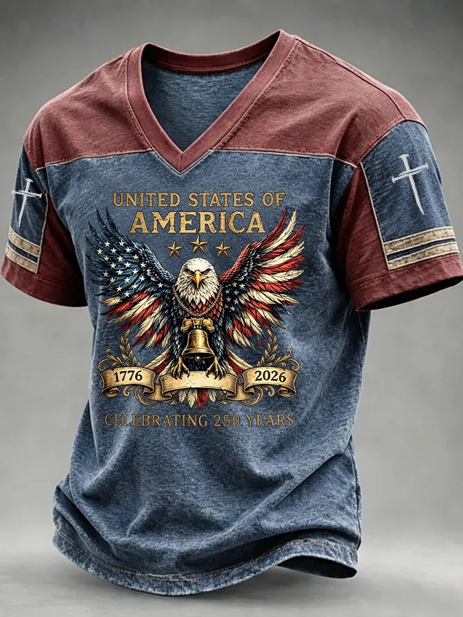 Men'S Retro 250Th Anniversary American Short-Sleeve T-Shirt