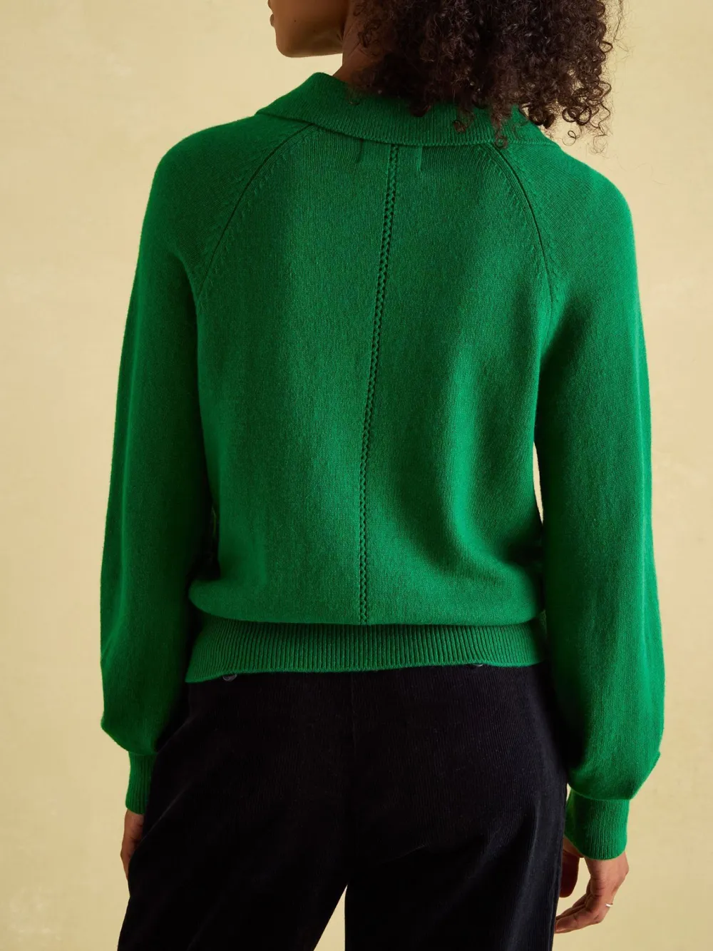 Solid Color V-Neck Striped Jumper