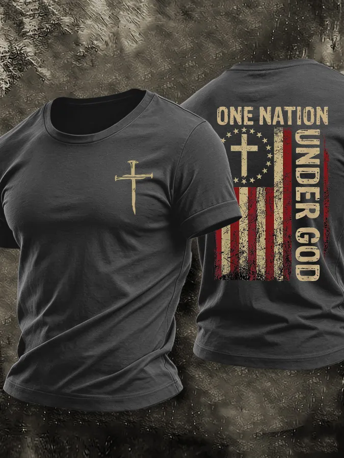 Men'S American Flag Faith Printed Casual T-Shirt