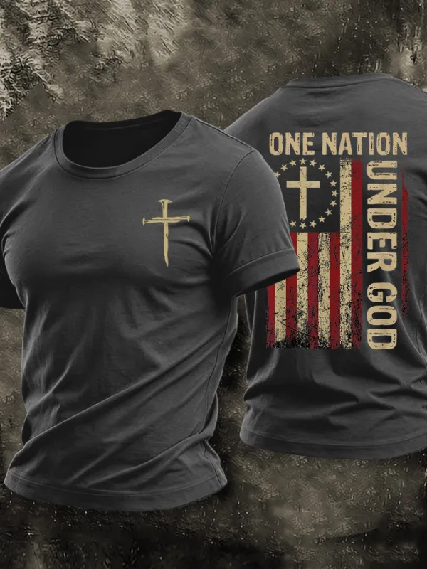 Men'S American Flag Faith Printed Casual T-Shirt