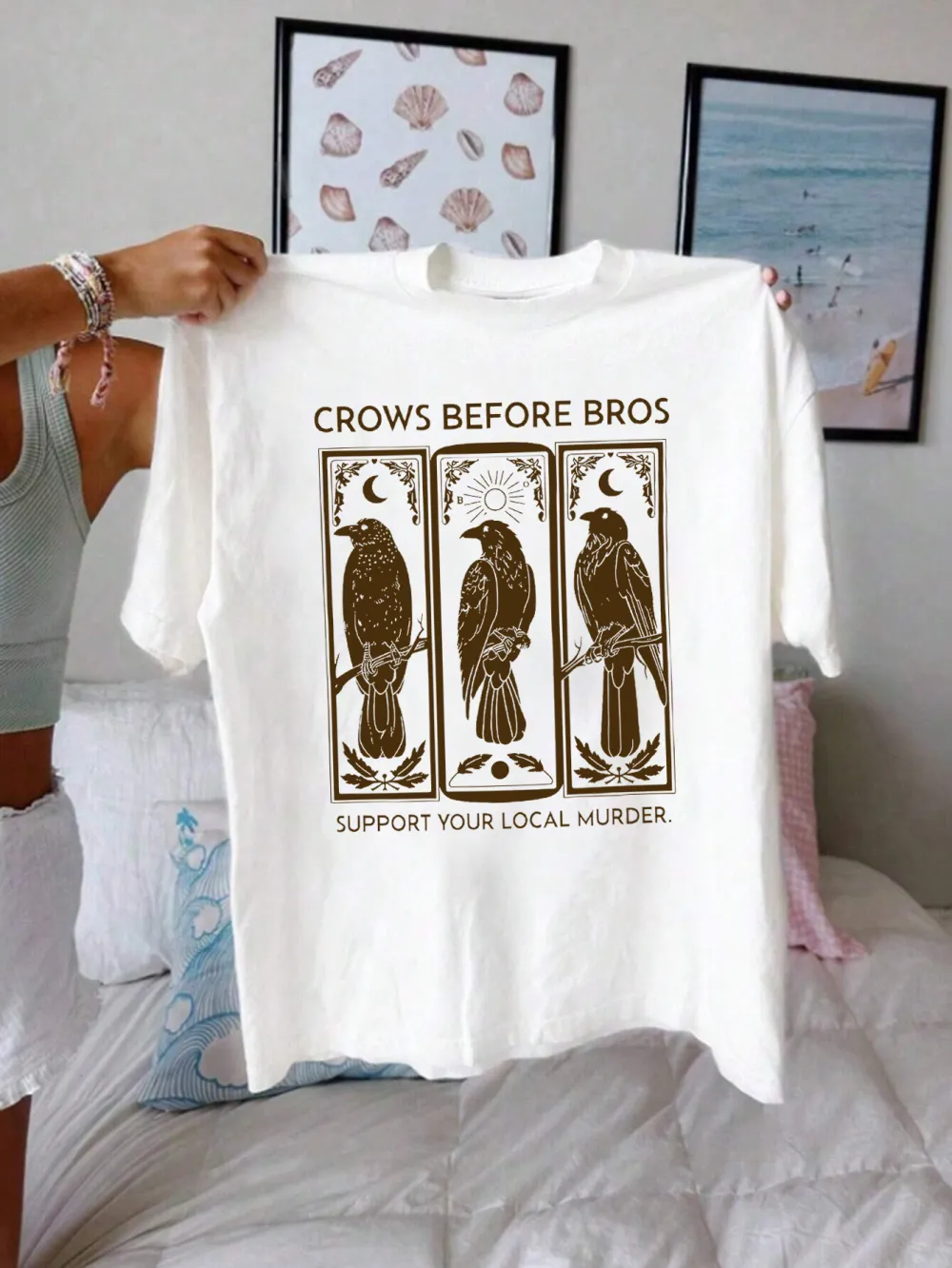 Regular Crew Neck Cotton Lady T-shirt