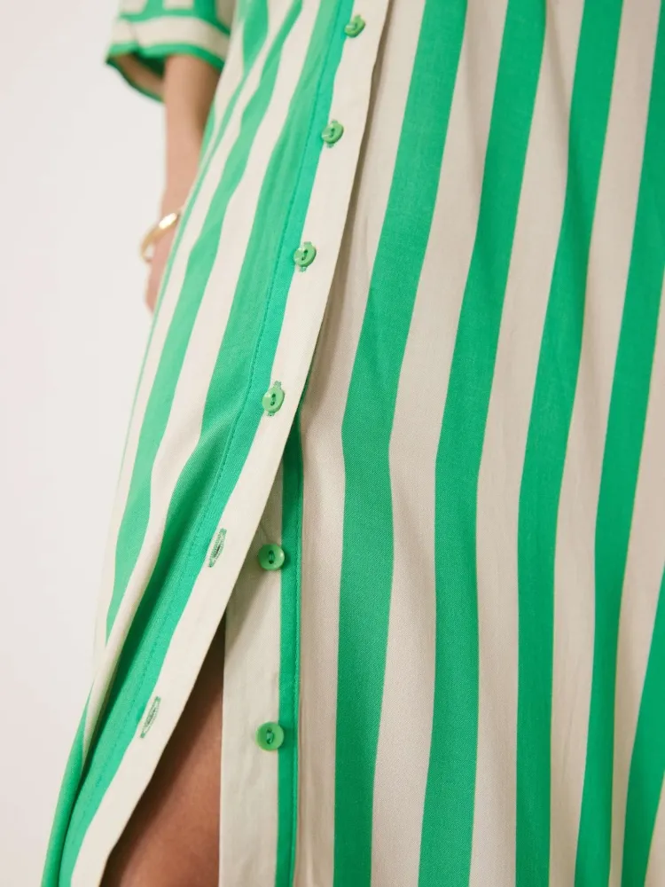 Striped Maxi Shirt Dress