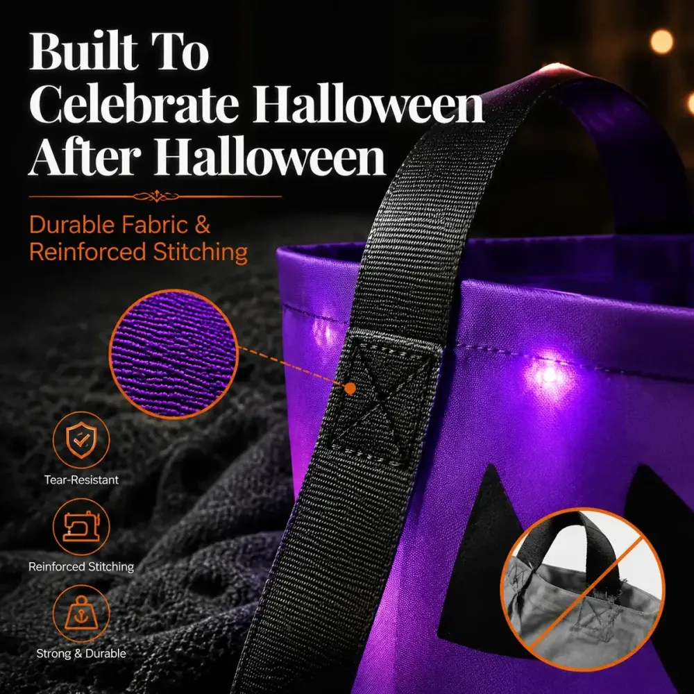 Halloween Colorful Candy Bags Led Light-up Gift Bags