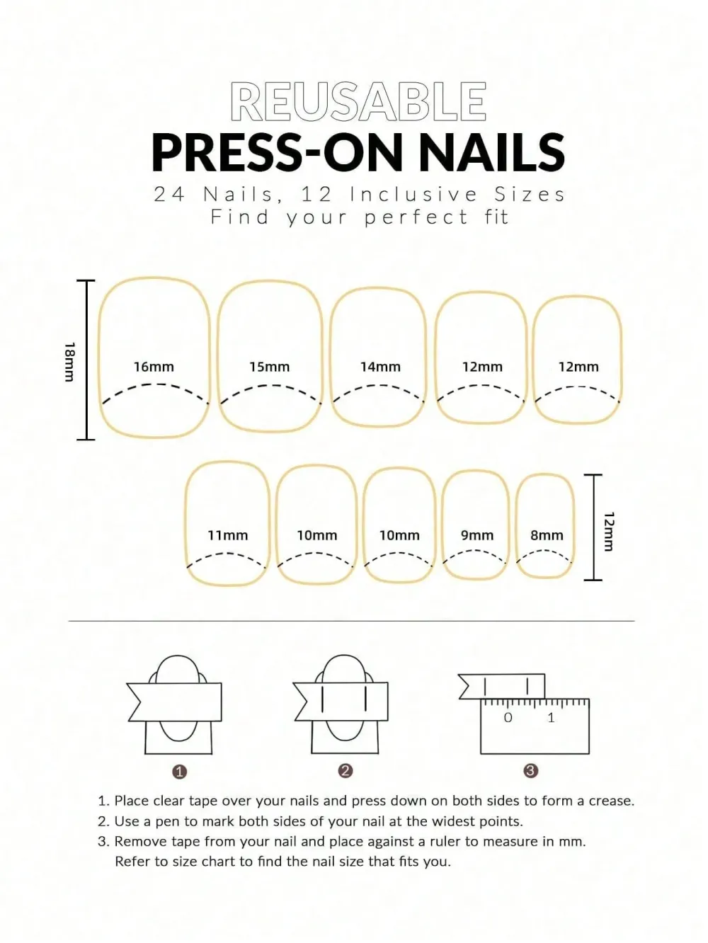 Nailhour 24pcs White Five-Pointed Star Artificial Short Square Press On Nails