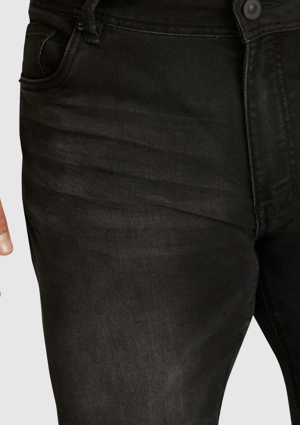 BLACK WASHED JEANS WITH RELAXED FIT FOR DAILY CASUAL