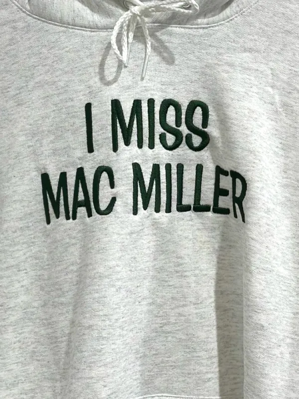 💥LAST DAY SALE 50% OFF💥I Miss Mac Miller Custom Embroidered Ash Gray Hoodie