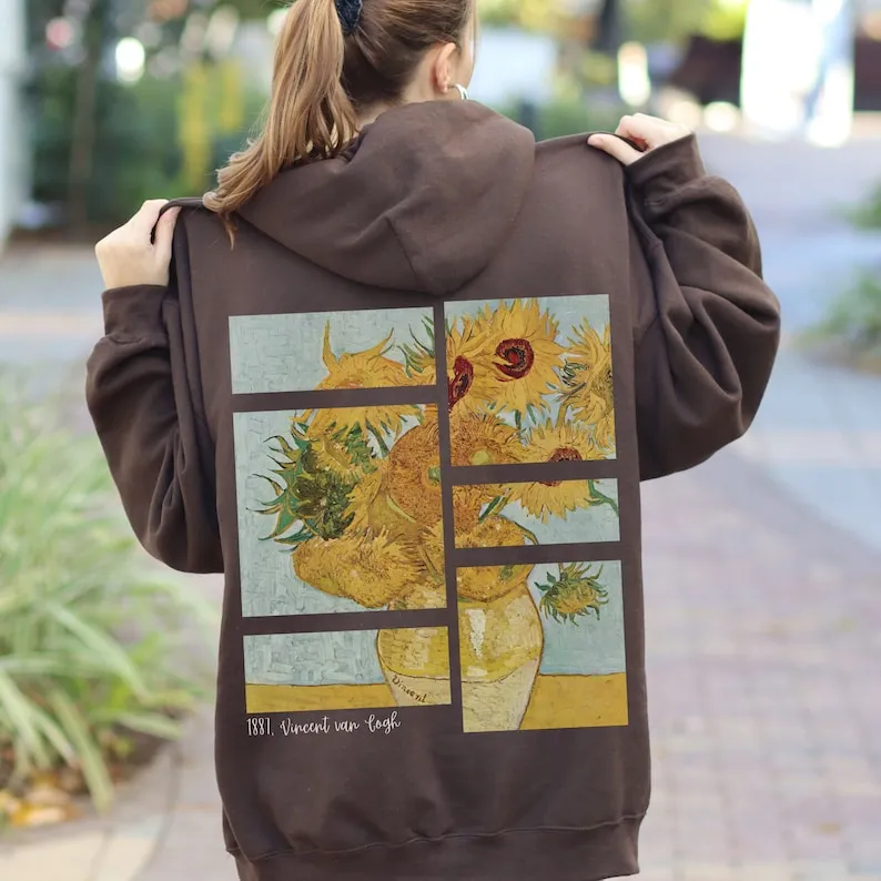 Sunflowers Hoodie  Art Retro Vintage Hoodie