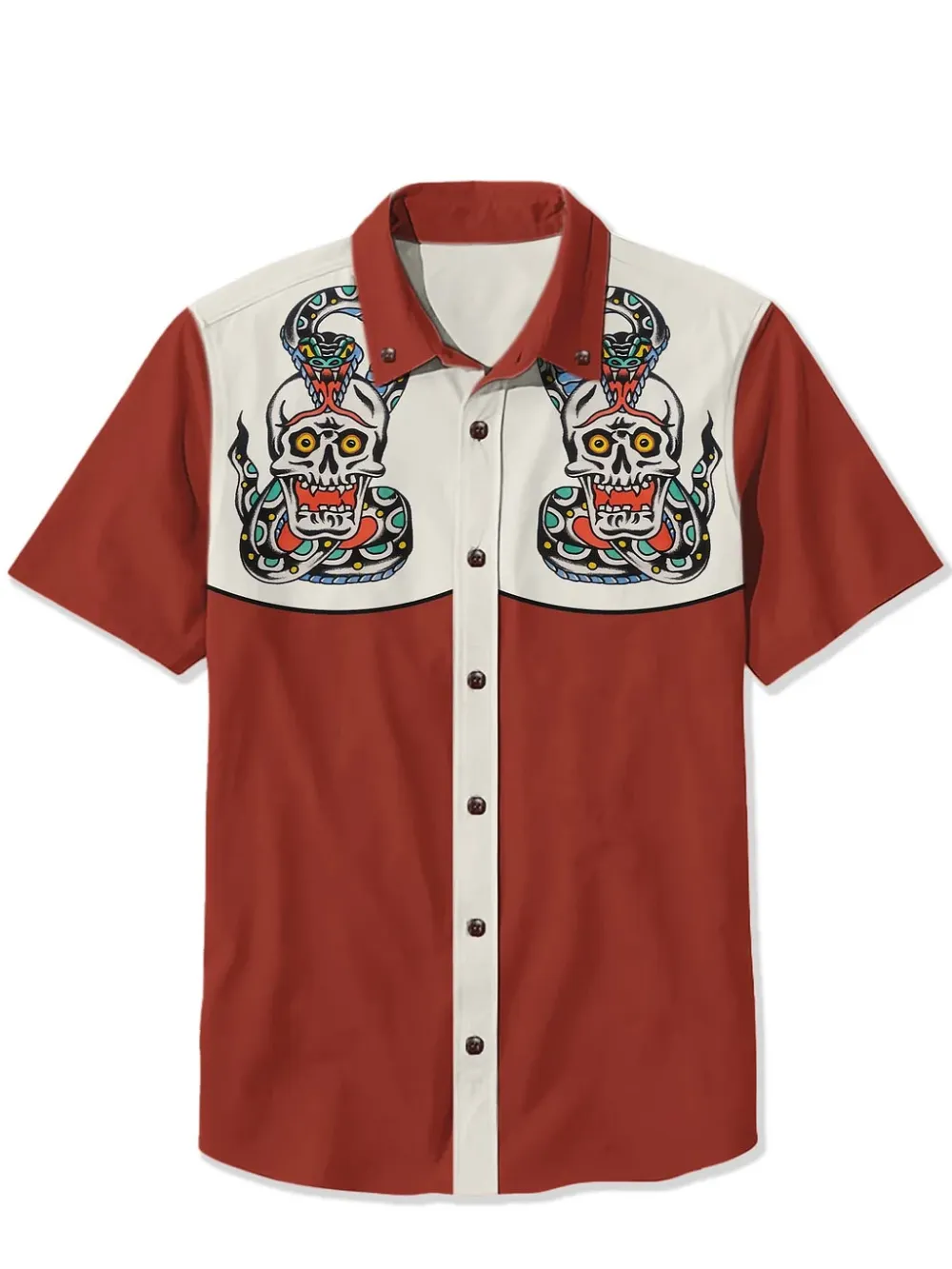Snake And Skull - 100% Cotton Shirt