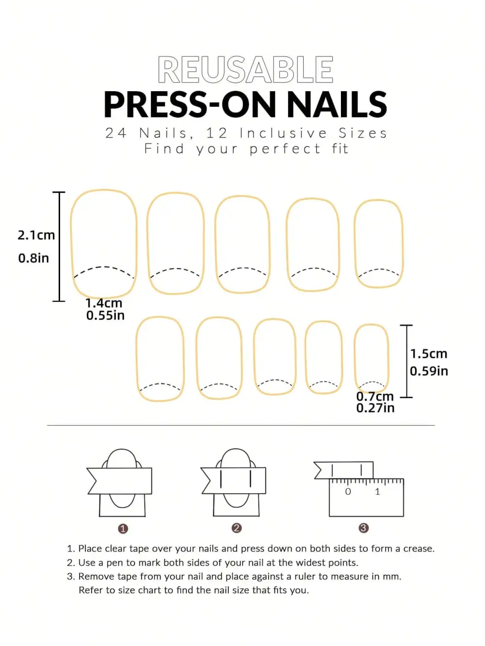 Nailhour 24Pcs French Medium Square Gradient Blush Pink Press On Nails