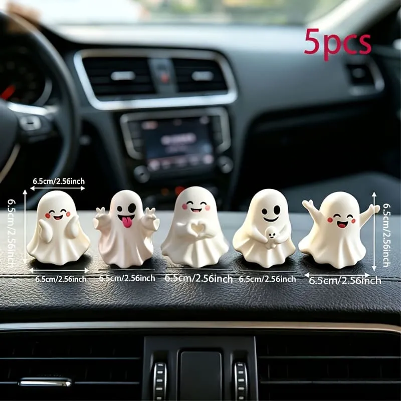 5Pcs Halloween Funny Ghost Figurines And Creative Desktop Decorations