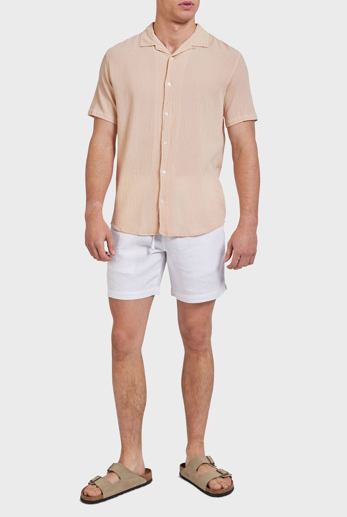Bedford Short Sleeve Shirt- Peach