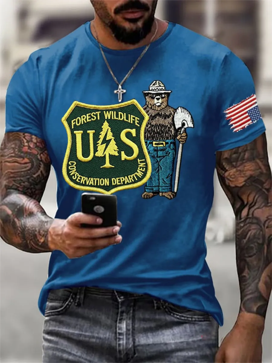 Men's Resist Bear Save The Forest Service Print T-Shirt
