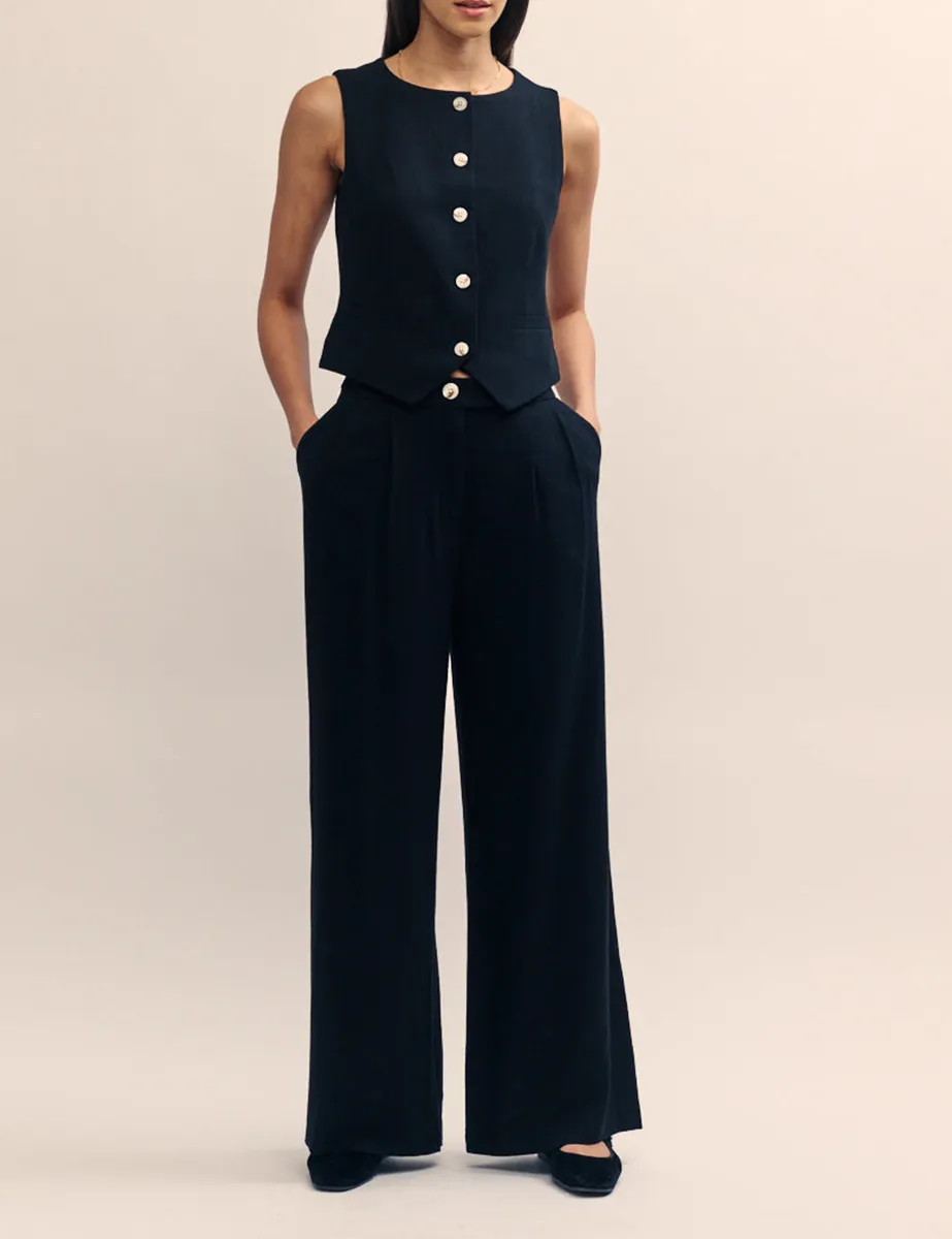 Black Relaxed Tailored Trousers