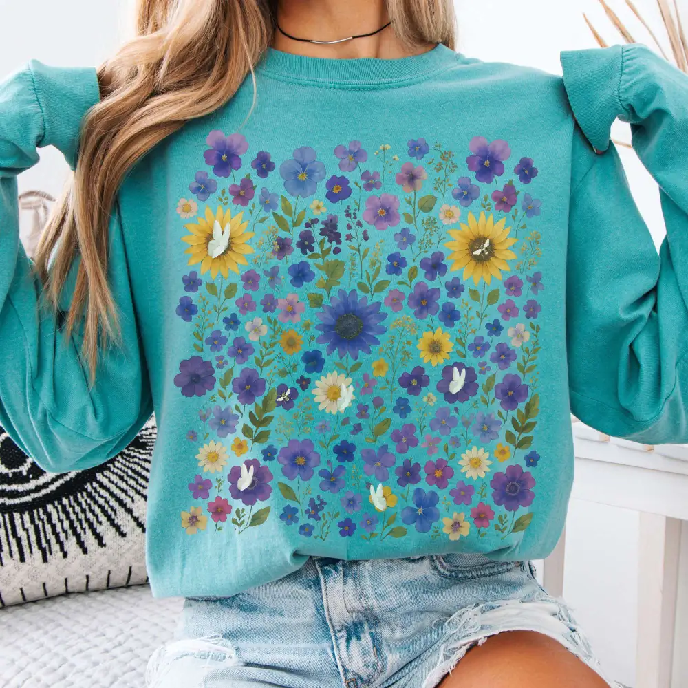 Sunflower Wildflowers Long Sleeve Shirt