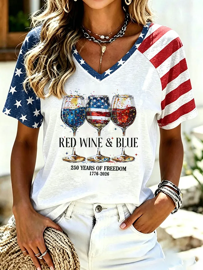 Women's casual retro Patriot T-shirt