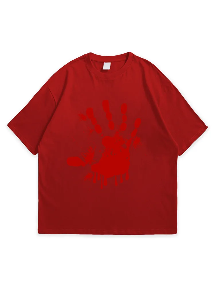 Men'S Halloween Artistic Abstract Palm Print  Simple Round Neck  T-Shirt