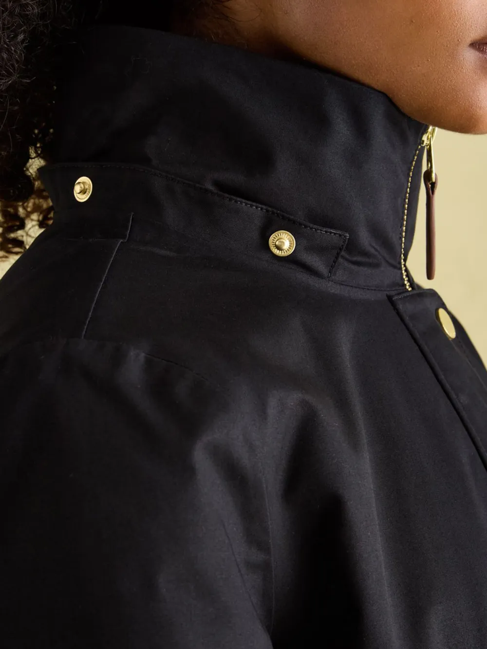 Black Waterproof Fleece Lined Raincoat